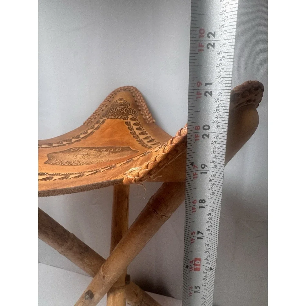 Decorative‎ Corona Beach Club Folding Leather & Wooden Chair Cancun Mexico